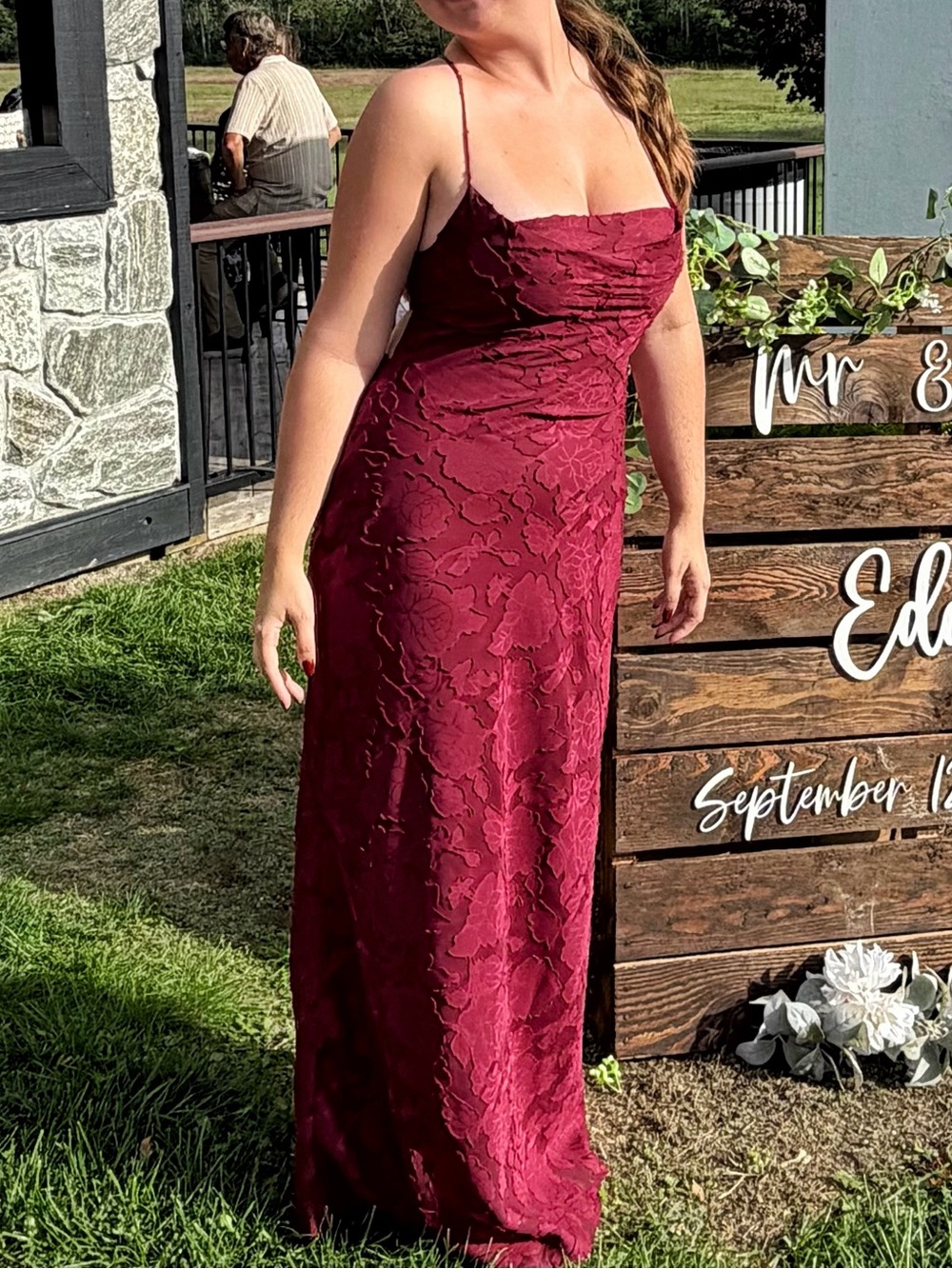 Celena Maxi Dress - Burgundy Burnout